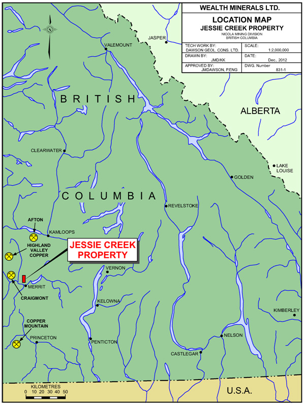 Wealth Options Jesse Creek Porphyry Copper Property South Central B.C